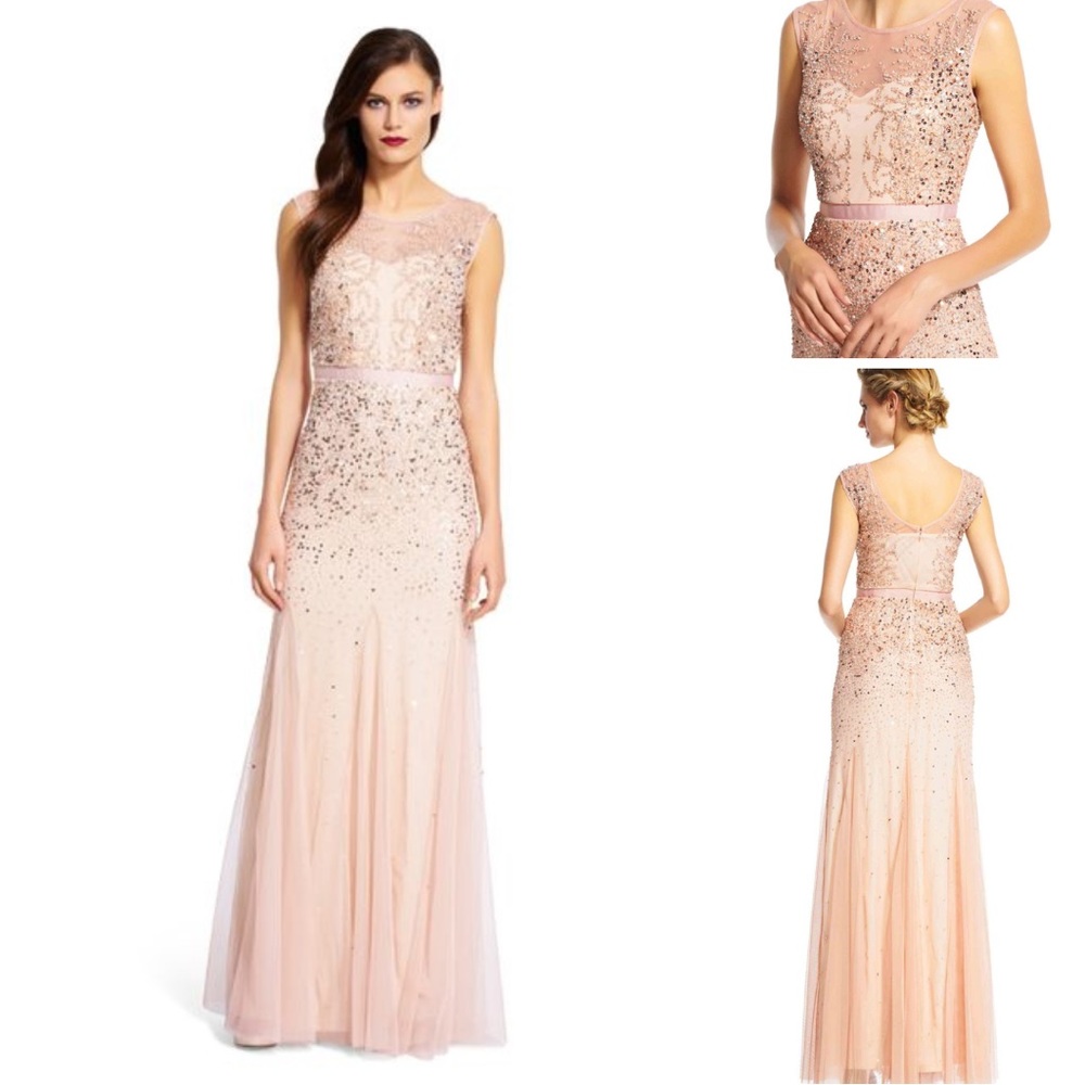 Adrianna Papell Long Beaded Gown